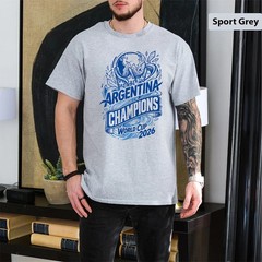 Argentina Champions 2026 T-Shirt Soccer Football Fan Graphic Tee White Unisex