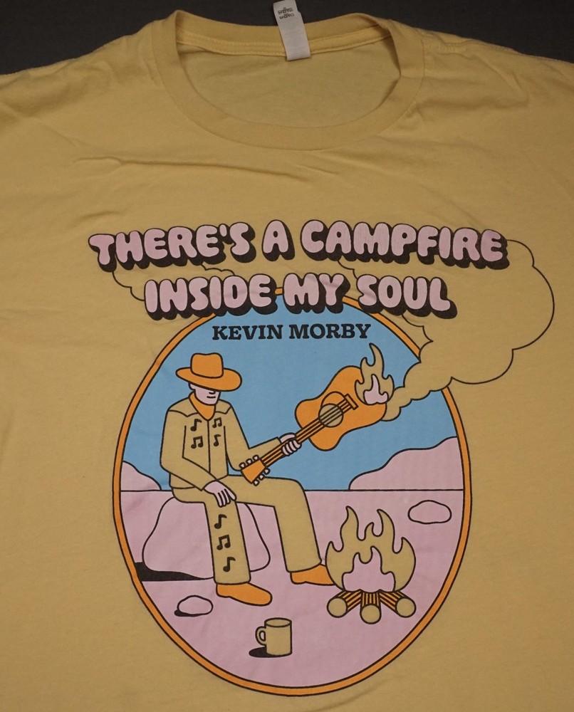 Kevin Morby Shirt Mens Medium Yellow Campfire Inside My Soul Music Band Tee