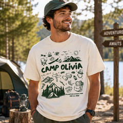 Custom Camping Bachelorette Party T-Shirt Personalized Bride Squad Tee