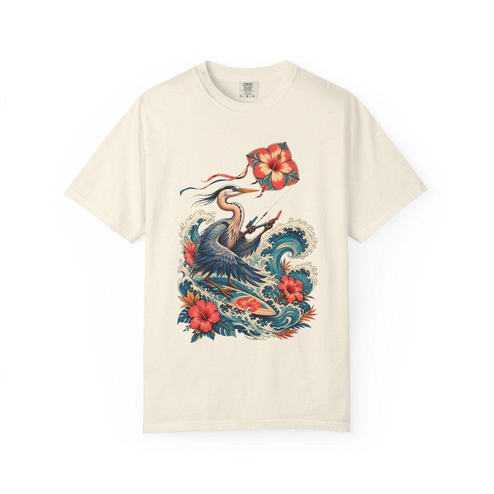 Hibiscus Surf Kite Heron T-Shirt Graphic