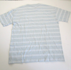 New Look Men’s Oversized Medium T-Shirt Blue/White Stripe 100% Organic Cotton