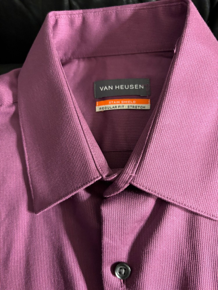 Van Heusen New w tag purple long sleeve button down purple shirt 15-15.5/32-33
