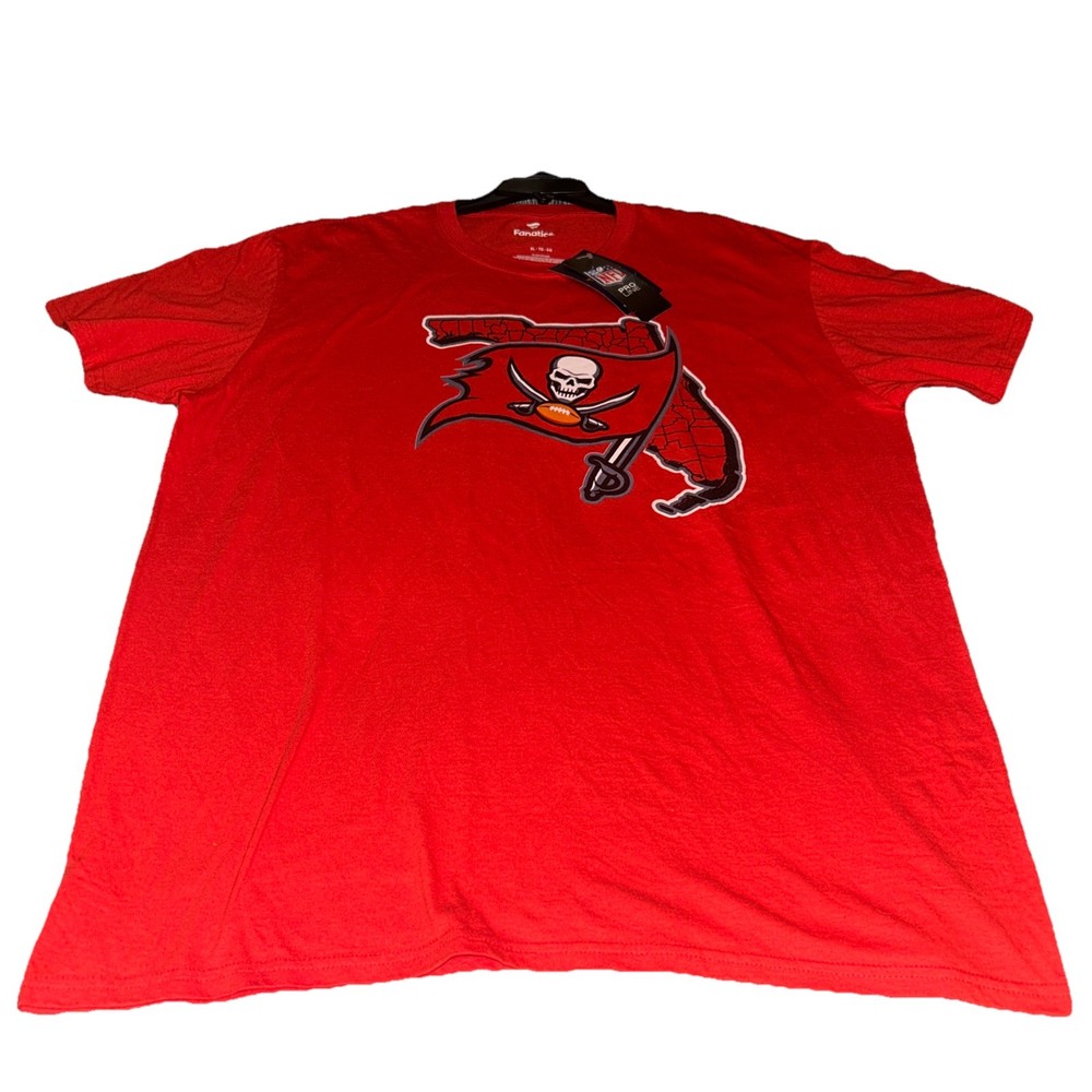 Tampa Bay Buccaneers Fanatics Proline Men’s XL Red Logo and State of Florida NWT