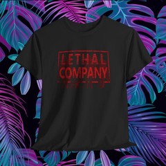 Lethal Company Glitch Red Graphic T-Shirt Horror Game Gamer Tee