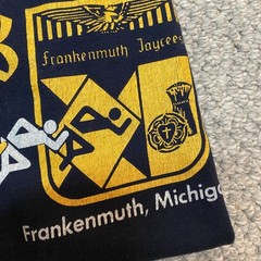 VTG 80s Champion Tag Frankenmuth Volkslauffe Navy Yellow Raglan T-Shirt Adult L