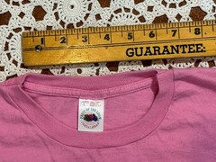 Vtg Retro Fruit Of The Loom Blank Pink T-Shirt Single Stitch USA L Cotton As Is