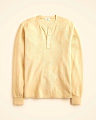 J. CREW Jacquard rib-knit henley in Heather Ginko (Yellow) Size S NWT $98 CL754