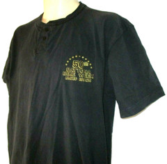 Harley-Davidson Henley T-Shirt 50th Anniversary Eagle XL Black Pull On Mens CBi9