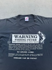 1990s fishing graphic single stitch black tee shirt jerzees XL