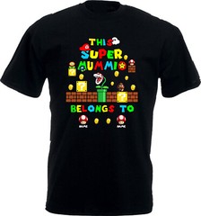 Personalised Super Mummio TShirt, Super Mummio Gaming Shirt, Funny Mario Tee Top