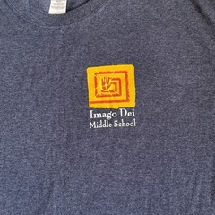 Gildan Men L Heavy Cotton Blend T-Shirt Gray Respect Honesty Imago Dei School