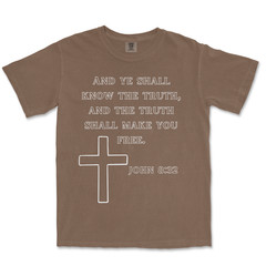 John 8:32 Bible Verse T Shirt Christian Shirts for Men Jesus Shirts for Men