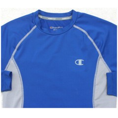 Champion Power Flex Blue Tee T-Shirt Top Long Sleeve Small Poly Spandex AP114