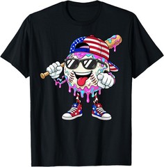 Baseball Drip Ice Cream Boys Kids Baseball Drip 4th of July Kid Adult T-Shirt