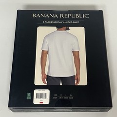 3 Pack Banana Republic Mens Vee Short Sleeve V Neck Premium Wash T-Shirts Fit M
