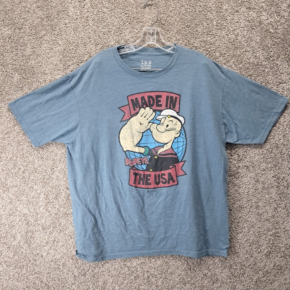 Tee-Luv Women’s Popeye T-Shirt Blue X-Large