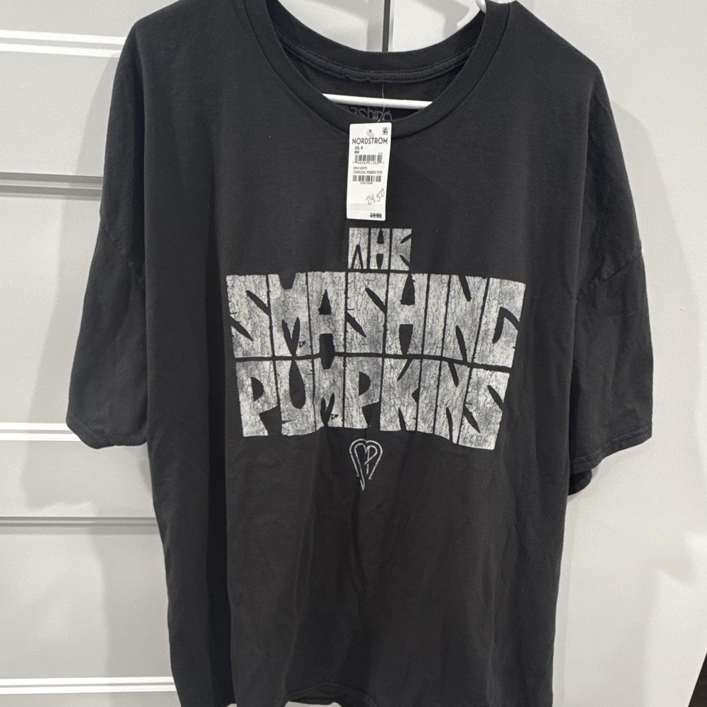 Smashing Pumpkins Men’s 2XL Black Double-Sided Graphic Crew Neck T-Shirt