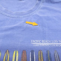 Comfort Colors Pacific Beach Surf Shop T-Shirt XL Blue Surfboards Tee (see photo