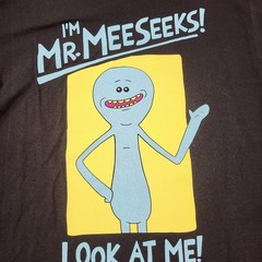 Rick and Morty Adult Swim Shirt Mens Large Black Mr. Meeseeks Graphic