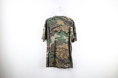 Vintage 90s Streetwear Mens Large Faded Woodland Plus Camouflage T-Shirt USA