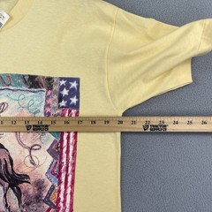 Vintage Texas Rodeo Shirt Men Medium Anvil Yellow Short Sleeve Single Stitch USA