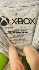 Official Xbox T-Shirt Mens Large Gray Green Logo Ripple Junction Gaming Tee S