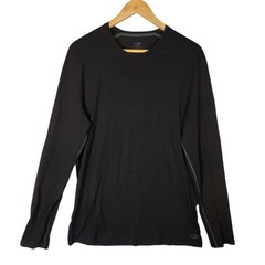 Icebreaker Merino Wool Top Men’s XL Black Long Sleeve Crew Neck Base Layer