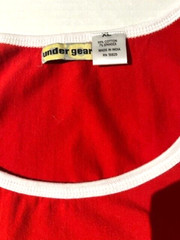New UNDERGEAR International Male Red & White Cotton Fitted Tank Top sz XL