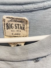 Big Star Surf Safari Malibu Shirt XL Blue Exposed Overlock Seam Graphic Tee