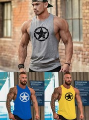 Men’s Sleeveless Shirts Y-Back Muscle Gym Training Athletic Workout Tank Tops