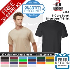 Badger Men B-core Sport Shoulders Performance Fabric Sport T-shirt Upto 4XL 4120