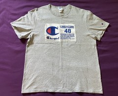 Vintage Champion 48 Classic Sports Jersey Tag T-shirt Mens XL Heather Gray