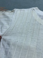 Vintage 40s 50s blank white pocket t shirt ribbed cotton distressed thrashed Med