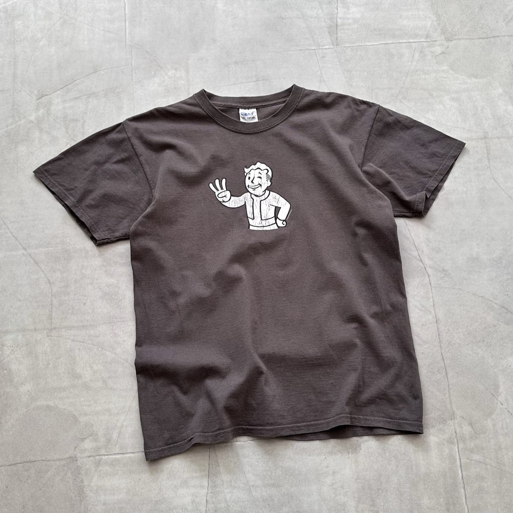 RARE Vintage 2008s Fallout 3 Promo T Shirt Vault Boy Game Playstation
