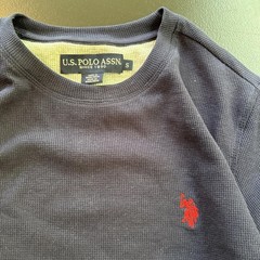U.S. Polo Assn. Men’s Navy Waffle Knit Long Sleeve Shirt Size S