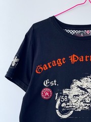 Christian Audigier Men’s T-Shirt Black Biker Garage Parts Motorcycle Y2K Size M