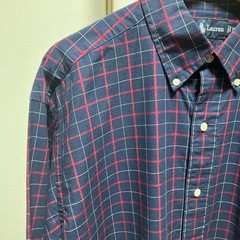 Ralph Lauren BLAKE BD Check Shirt M Navy Red White Collared For 14Y+ Japan