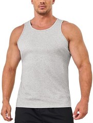 Mens Sleeveless Muscle Tee Cotton Tank Tops Summer Gym Workout Casual Undershirt