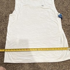 Champion Mens XL White Crew Neck Sleeveless Muscle Jersey Cotton Logo Tagless