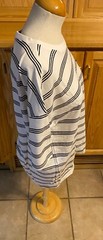 New Look Men’s Medium White & Black Stripped Tee Casual T-Shirt Short Sleeve