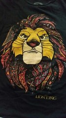 Disney The Lion King Mufasa Simba Tribal Head Black Graphic T Shirt Adult Size M