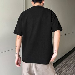 Loose Fit Men’s T-Shirt Imitation Linen V Neck Short Sleeve Summer Top
