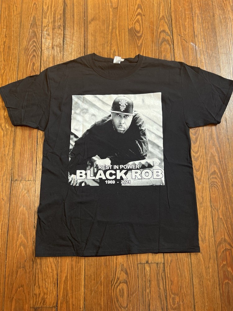 Black Rob Tribute Rap Tee Shirt Puff Daddy P Diddy Bad Boy Records Size L