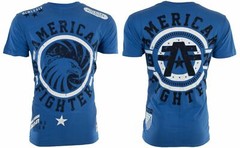 AMERICAN FIGHTER Bradley Eagle Blue Athletic Mens Crewneck T-shirt L-3XL NWT