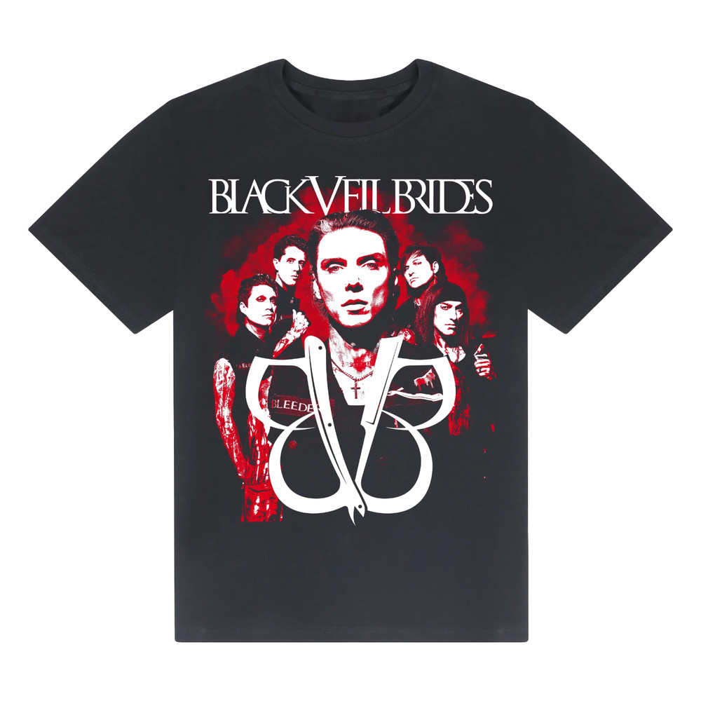 New BLACK VEIL BRIDES Band Heavy Cotton Black T Shirt For Men Full Size BT267