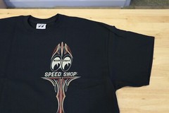Men’s Mooneyes Moon Hot Rod Speed Shop Black Hot Rod T-Shirt Cotton MQT075BK