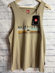 Quiksilver Men’s Boardshort Arch Muscle Tank Top in Plaza Taupe/Twill Medium New
