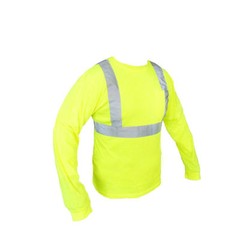 Class II Reflective Safety Yellow/ Orange Long Sleeve T-Shirt HIGH VIZ -L8811/12
