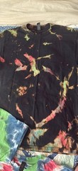 Unisex Adults L Multicolor Tie-Dye Cotton Knit Crew Neck Short Sleeve T-Shirt