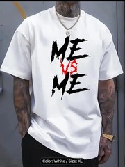 Novelty T Shirt New White XL Short Sleeve Fashion Trend Motivational Street Wear
